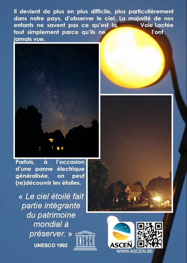 Poster Comparatif ciel étoilé-ciel pollué